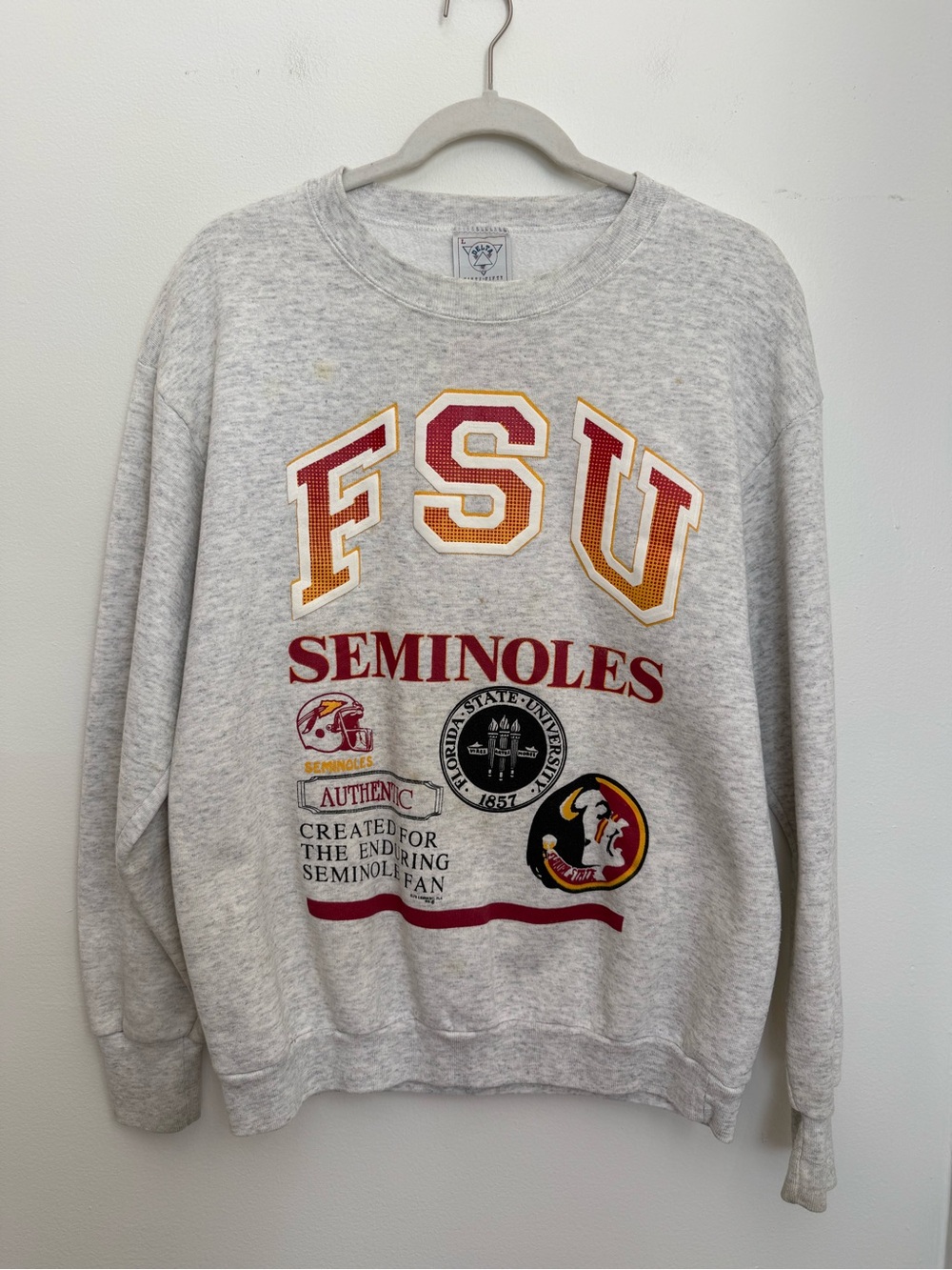 Vintage FSU Seminoles Gray Crewneck Sweatshirt large